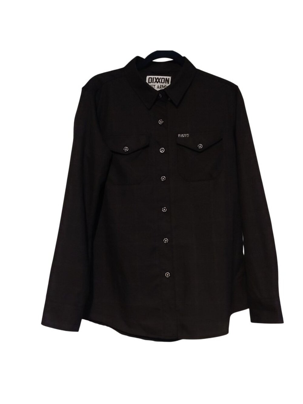 DIXXON Fist Army Glove Lords Button Shirt Moto Biker Workwear Rocker L
